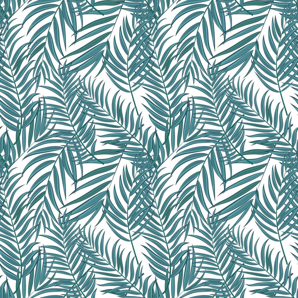 Beautiful Palm Tree Leaf Silhouette Seamless Pattern Background vector