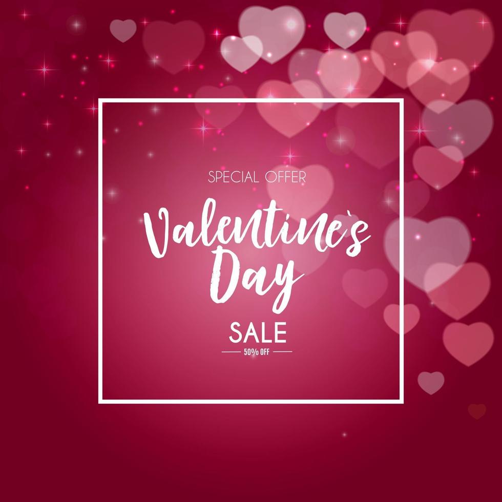 Diseño de fondo de venta de amor y sentimientos de San Valentín. vector