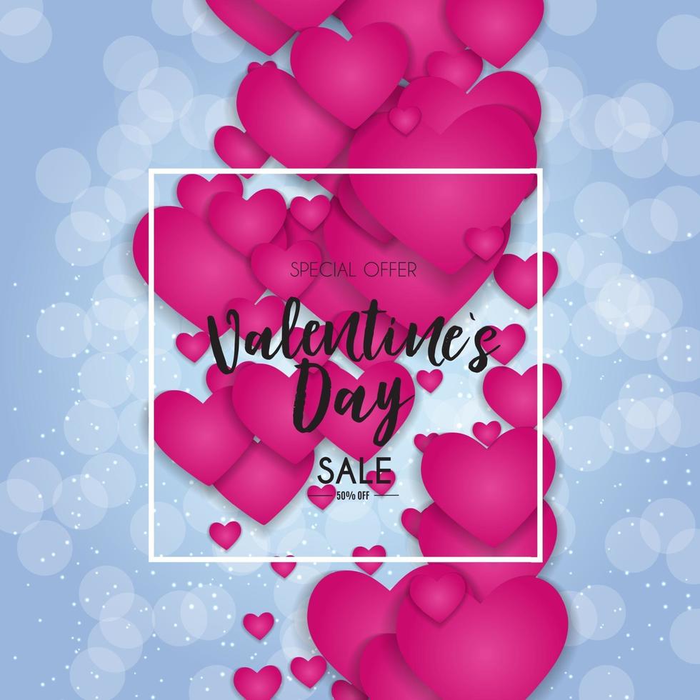 Valentine s Day Love and Feelings Sale Background Design. vector