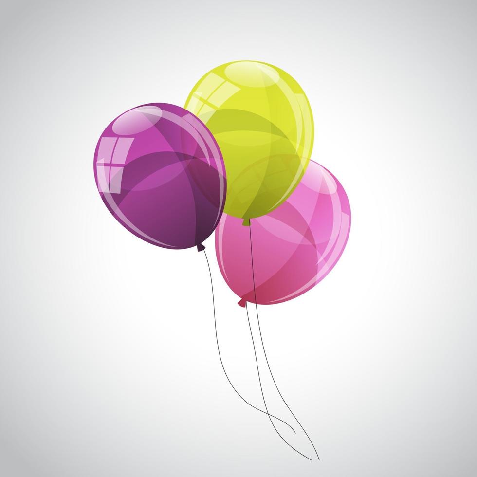 Color Glossy Balloons Background Vector Illustration