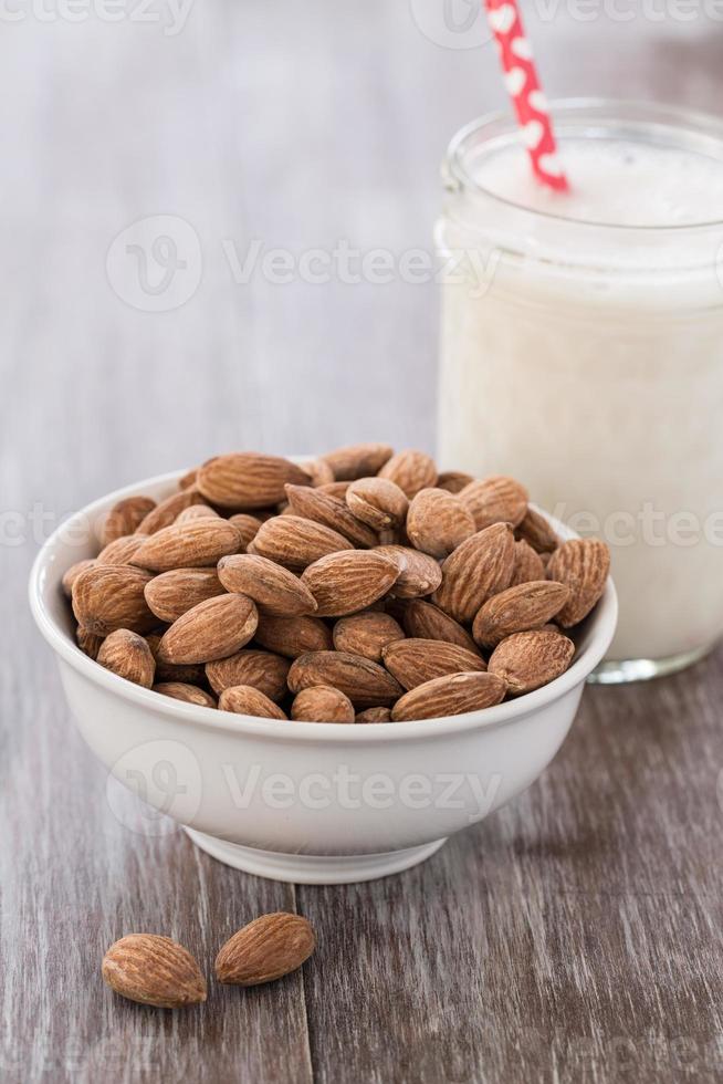 Almonds with Milk With Heart Straw photo