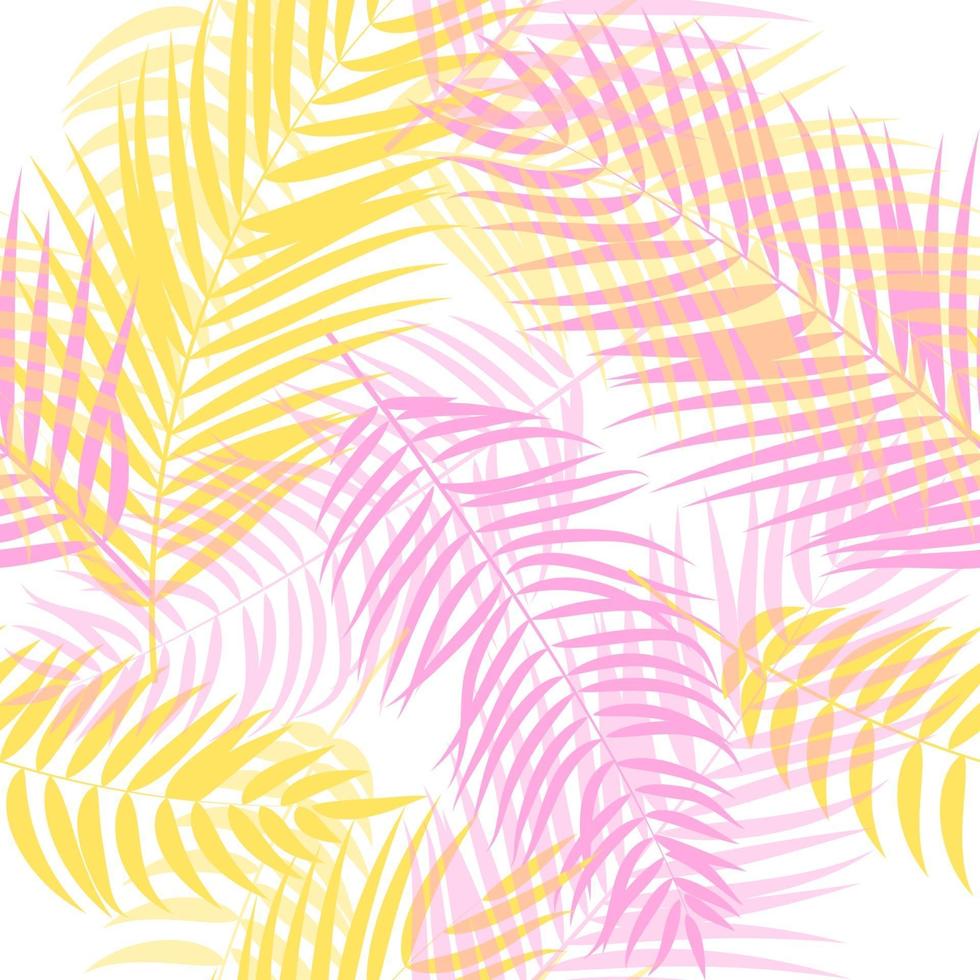 hermoso, palmera, hoja, silueta, seamless, patrón, plano de fondo vector