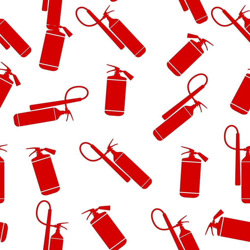Flat Fire Extinguisher Seamless Pattern Background. vector