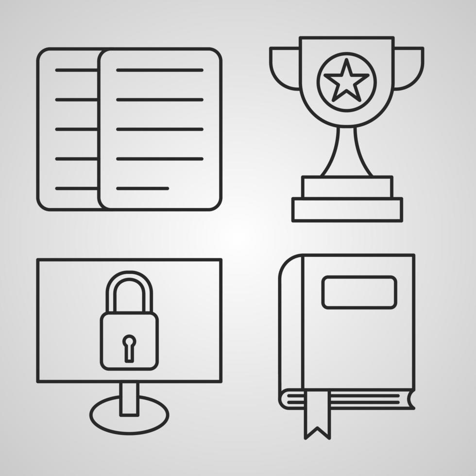 Collection of Seo Symbols in Outline Style vector