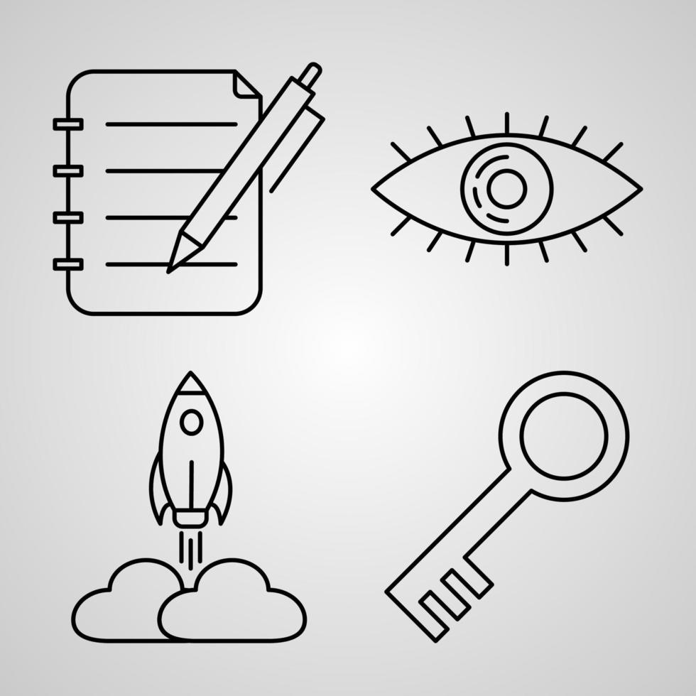 Marketing Icon Collection White Color Background vector