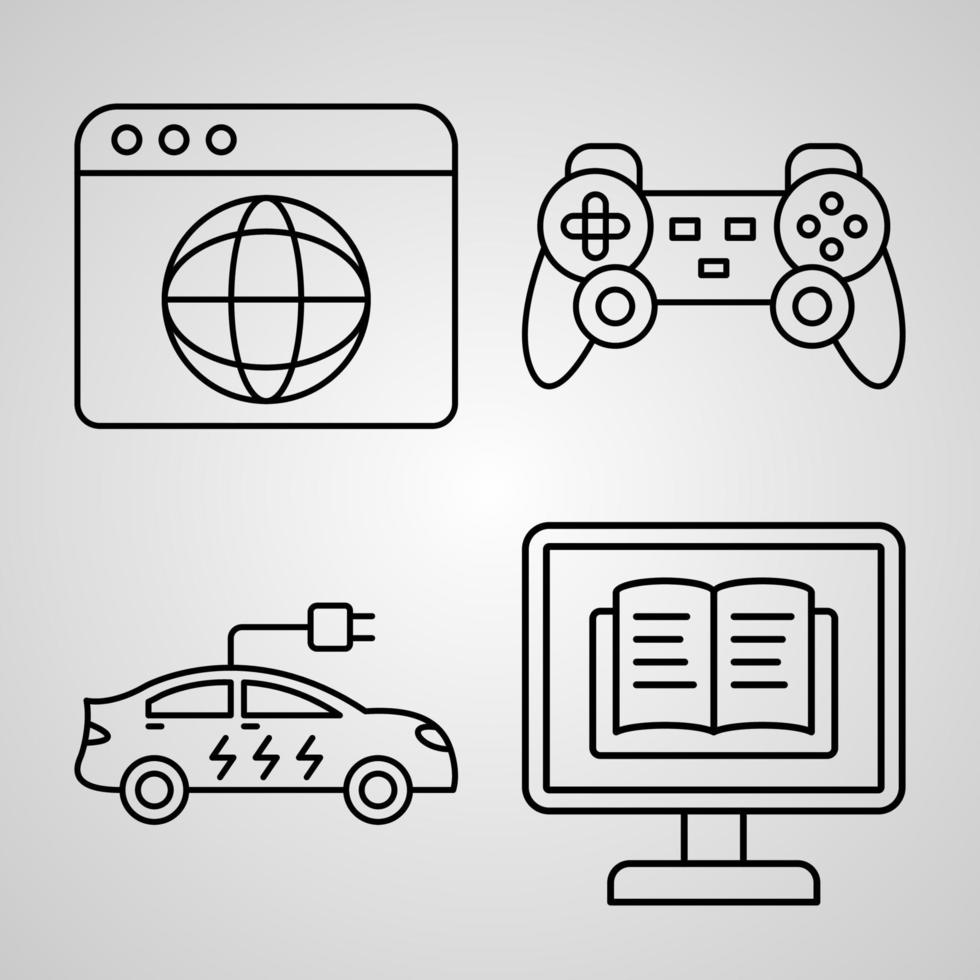 Technology Line Icon Set Collection of Trendy Outline Style vector