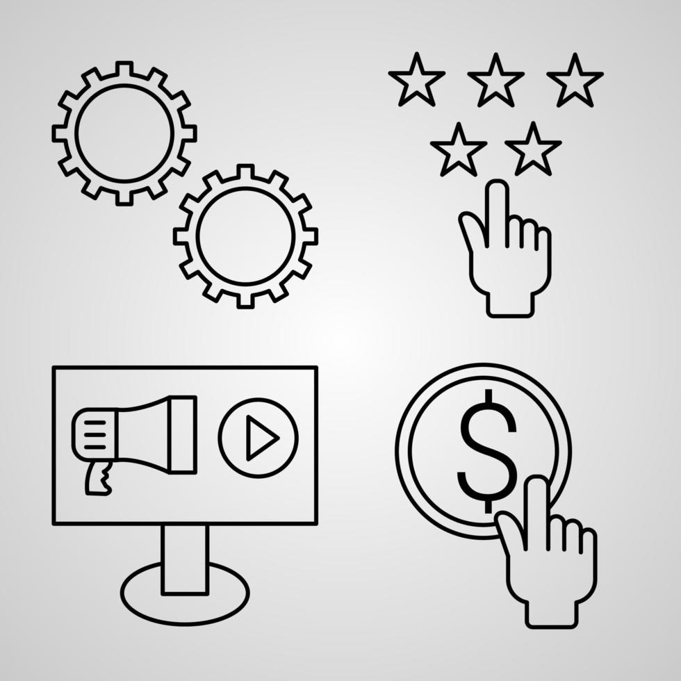 Set of Vector Line Icons of Marketing