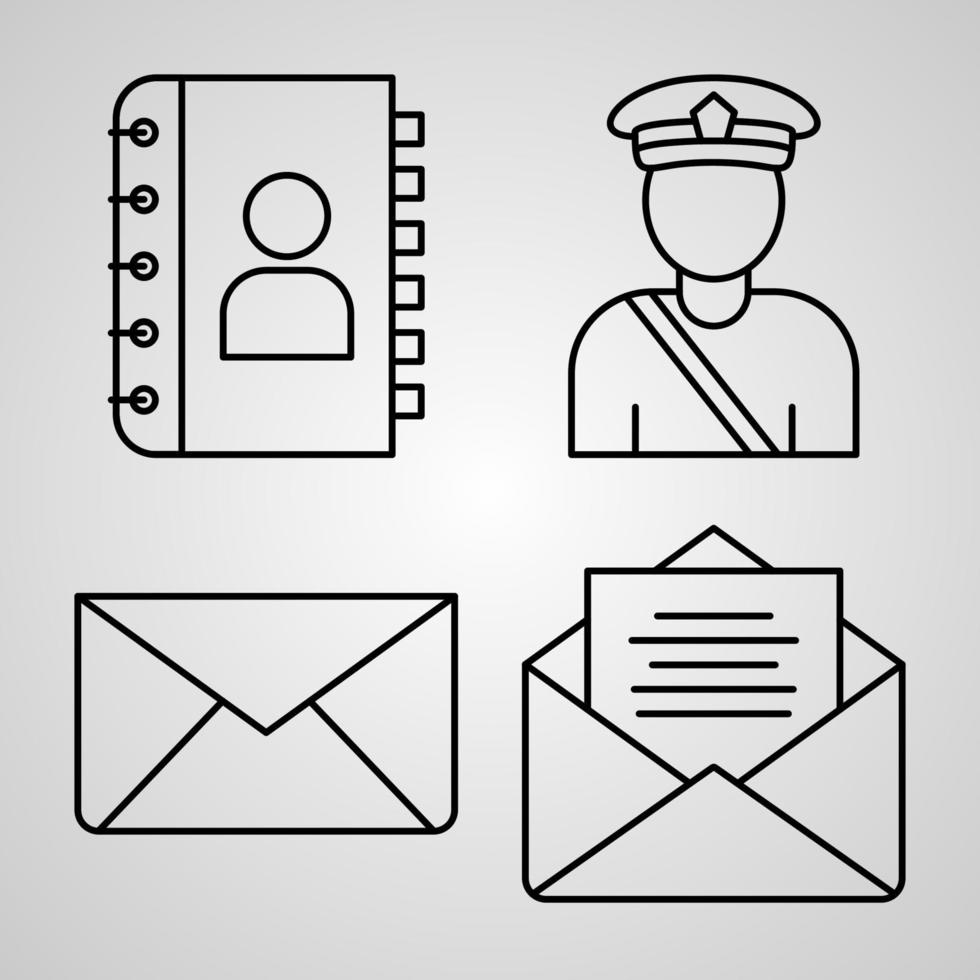 Conjunto de iconos de oficina de correos ilustración vectorial eps vector