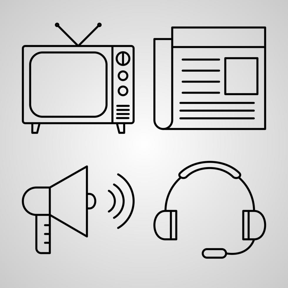 Simple Set of Communication Vector Line Icons