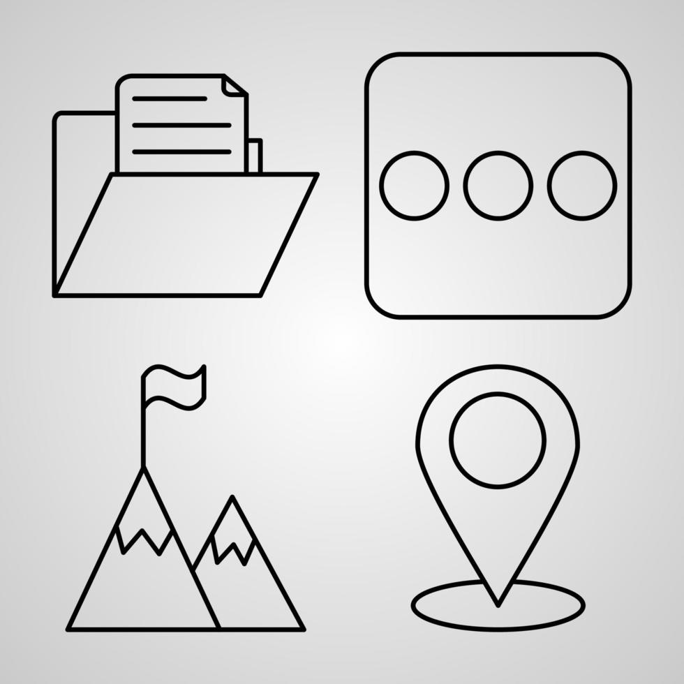 Simple Icon Set of Essential Related Line Icons vector