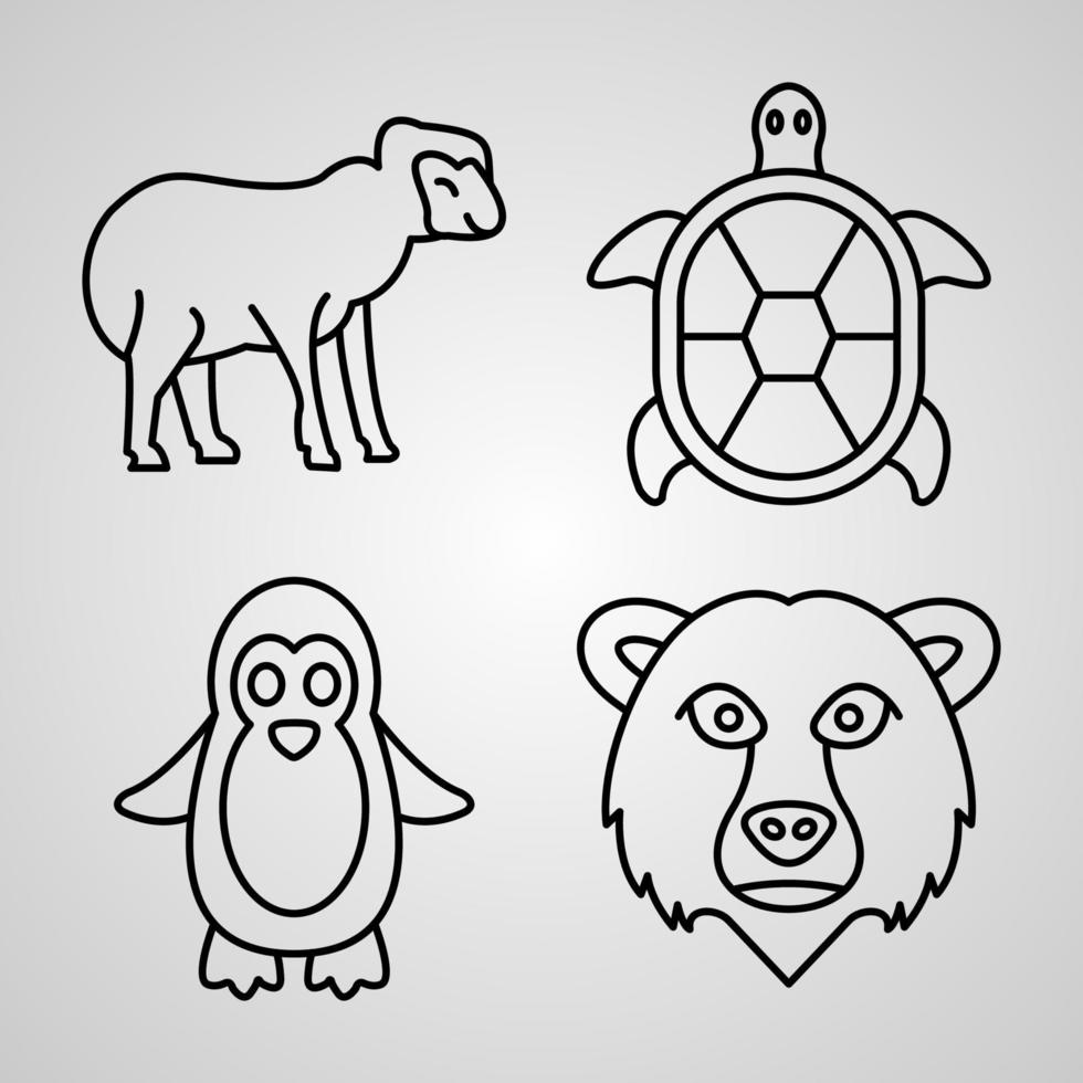 animales, icono, conjunto, vector, ilustración, eps vector