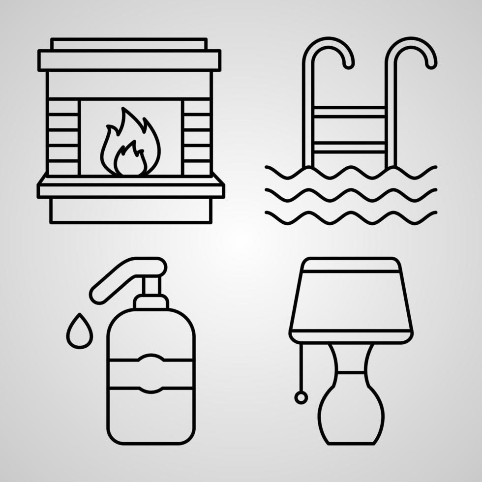 Simple Set of Hotel Vector Line Icons