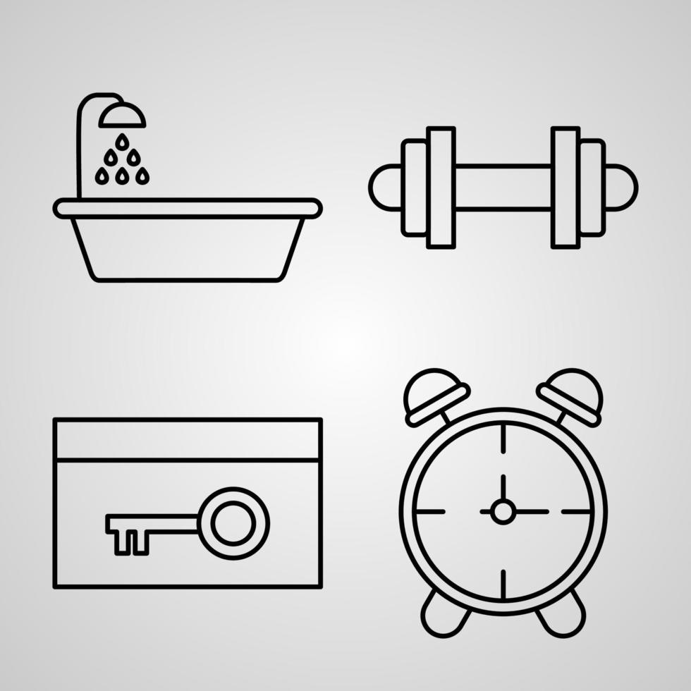 Set of Vector Line Icons of Hotel