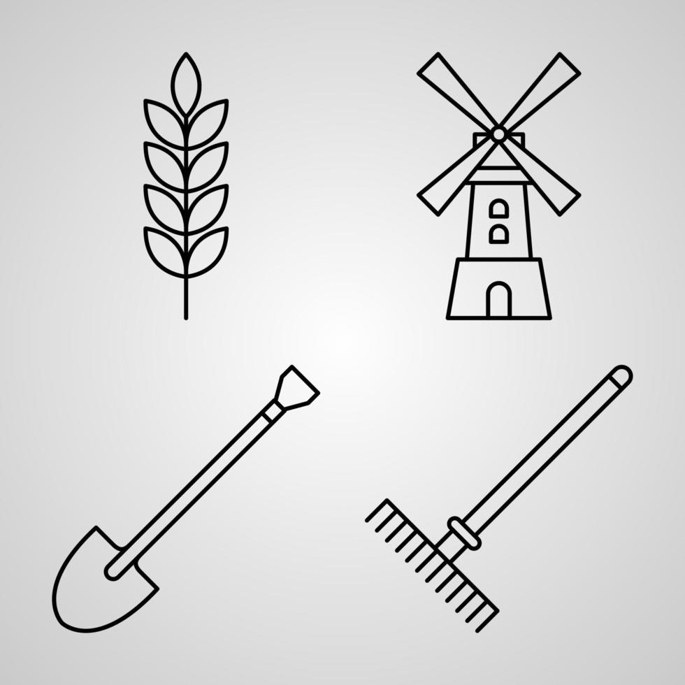 colección de símbolos de otoño sobre fondo blanco iconos de contorno de otoño vector