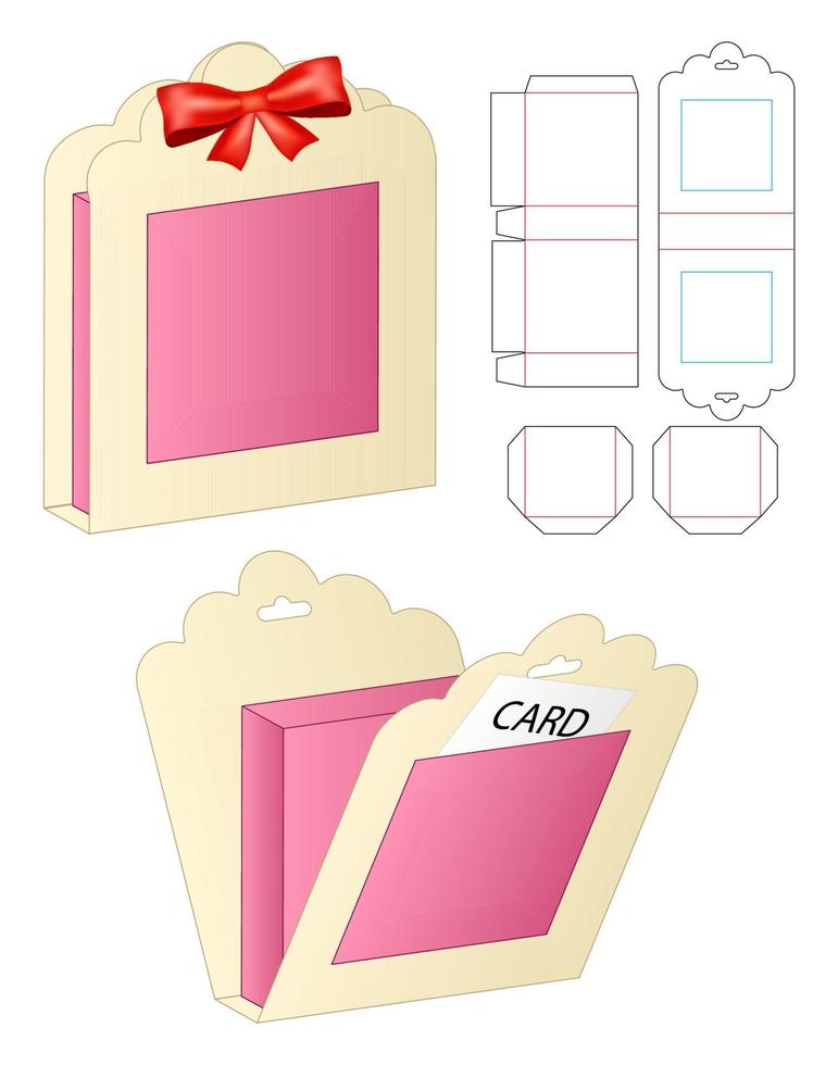 Box packaging die cut template design. 3d mock-up vector