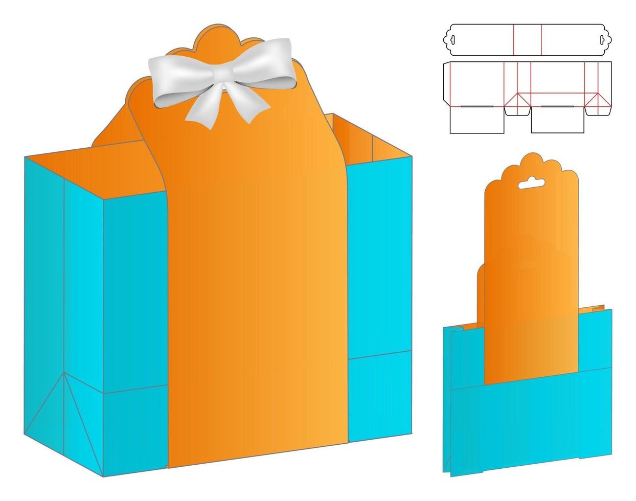 Box packaging die cut template design. 3d mock-up vector