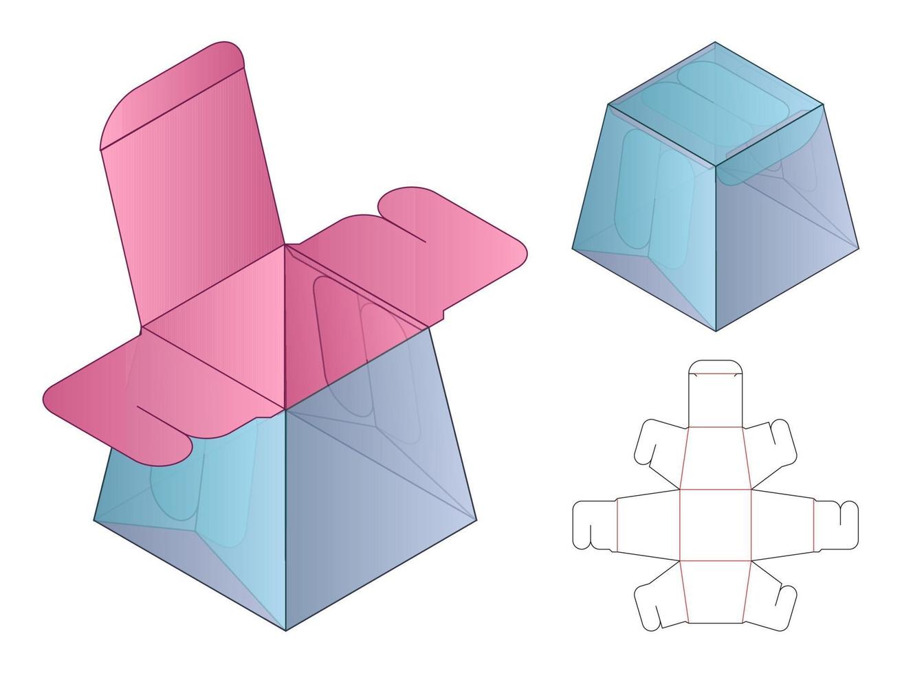 Box packaging die cut template design. 3d mock-up vector
