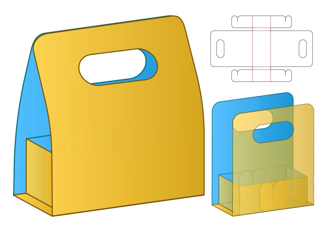 Box packaging die cut template design. 3d mock-up vector
