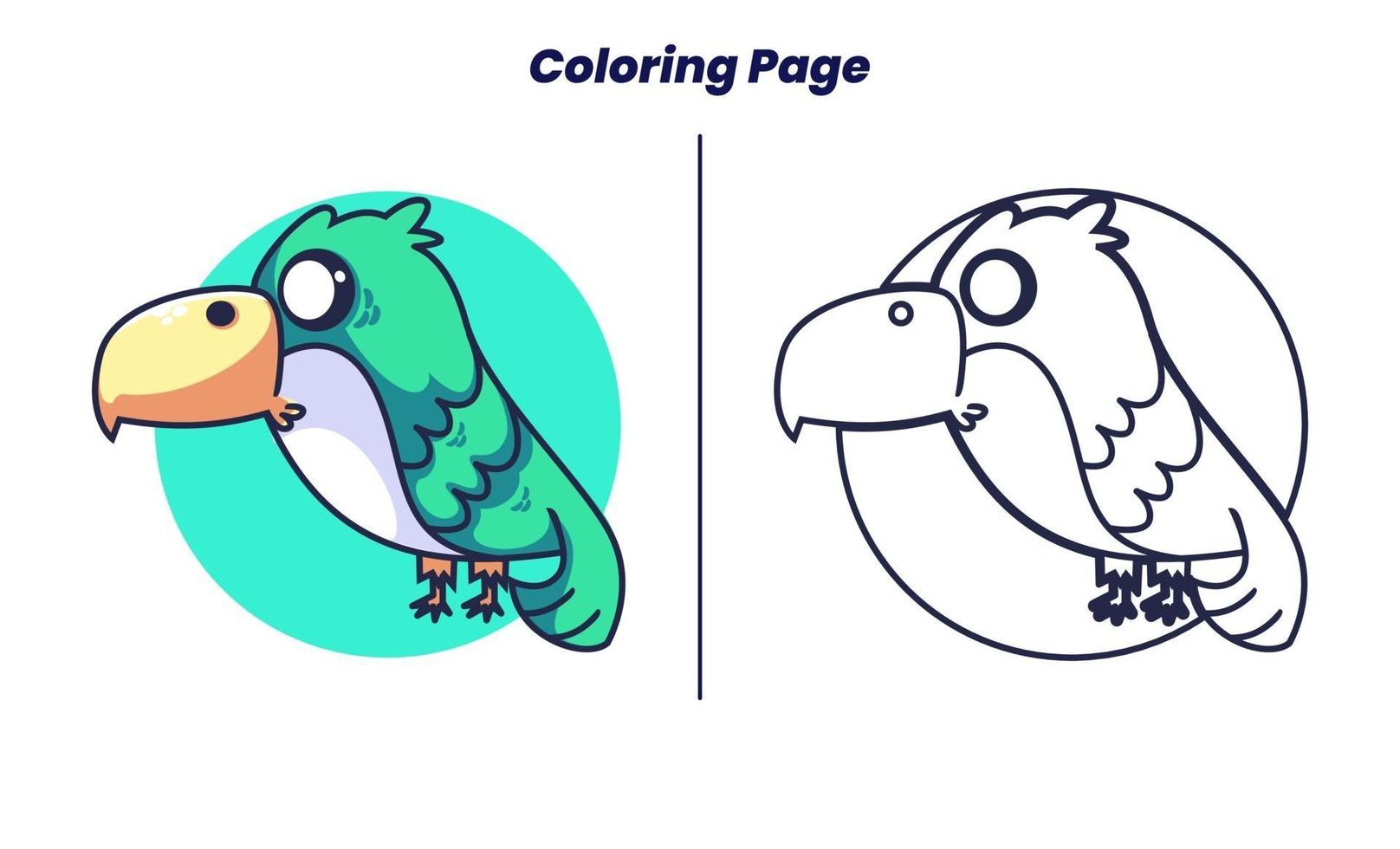 cute birds with coloring pages vector