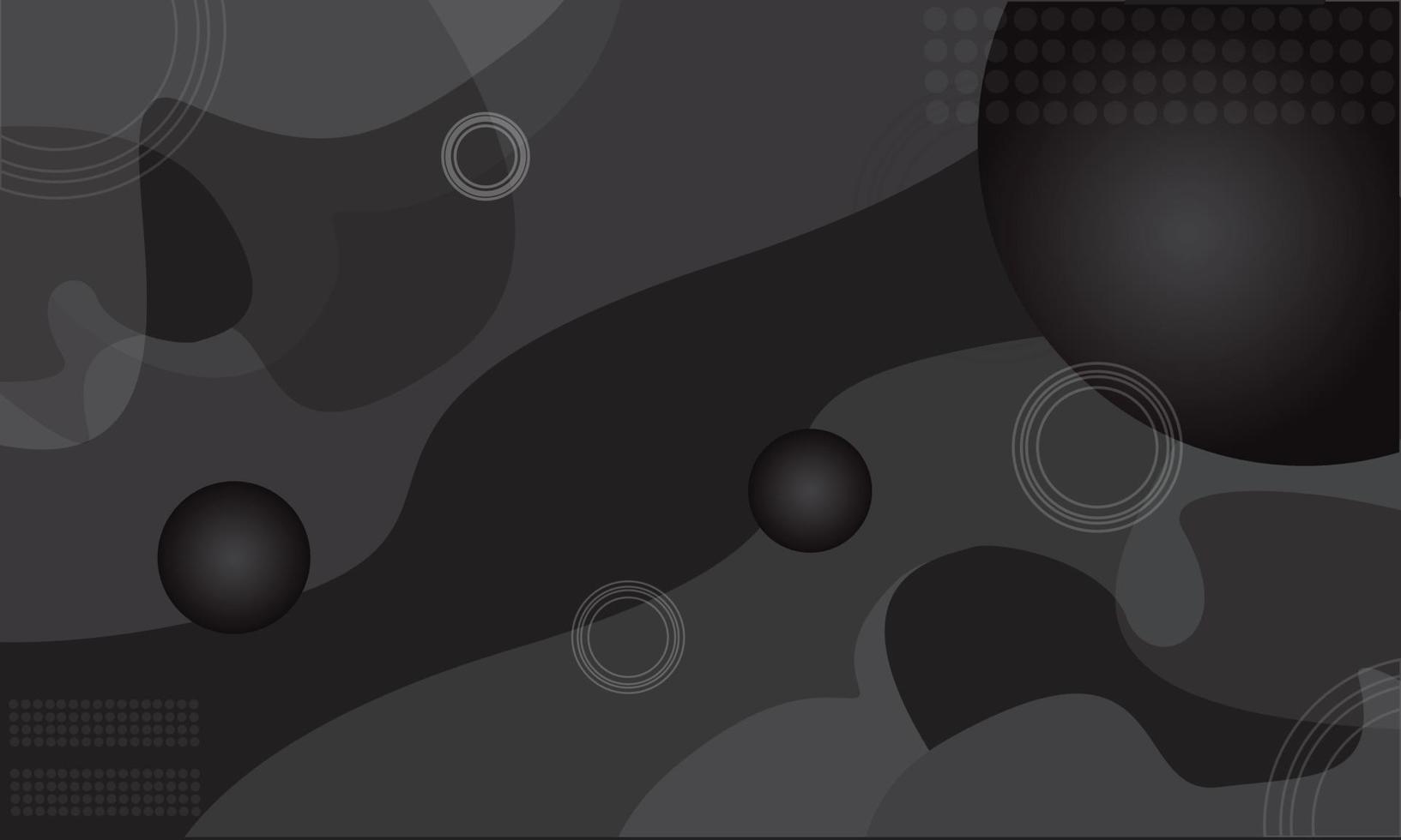 Fondo de pantalla de fondo abstracto negro de onda moderna futura con bola 3d vector