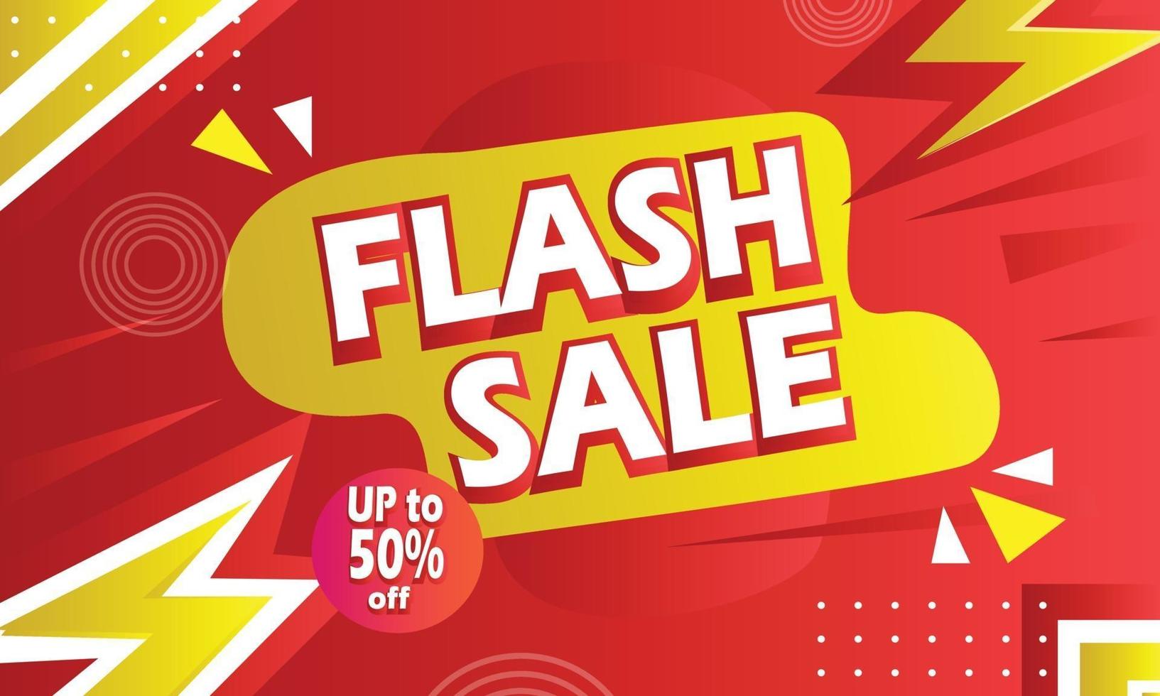 modern red yellow flash sale banner vector