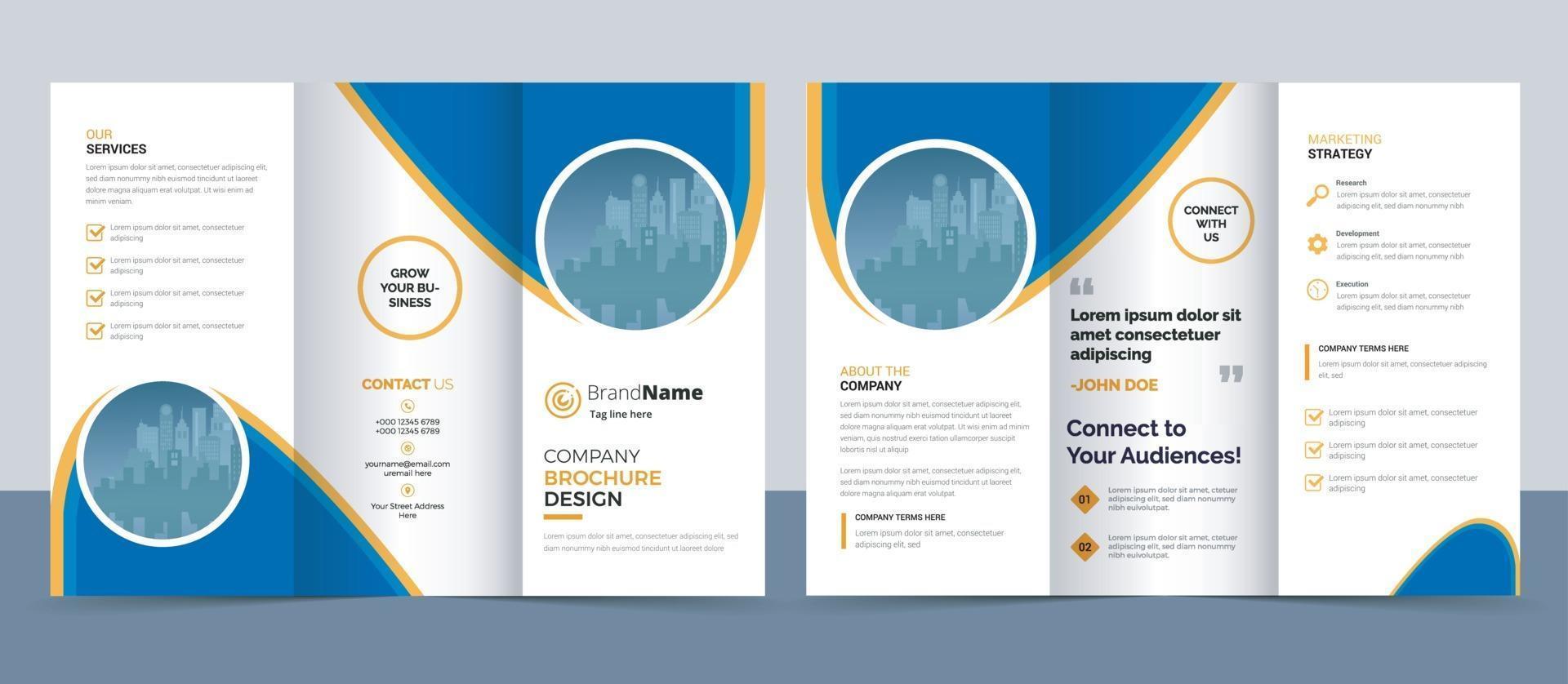 Creative corporate modern business trifold brochure template vector