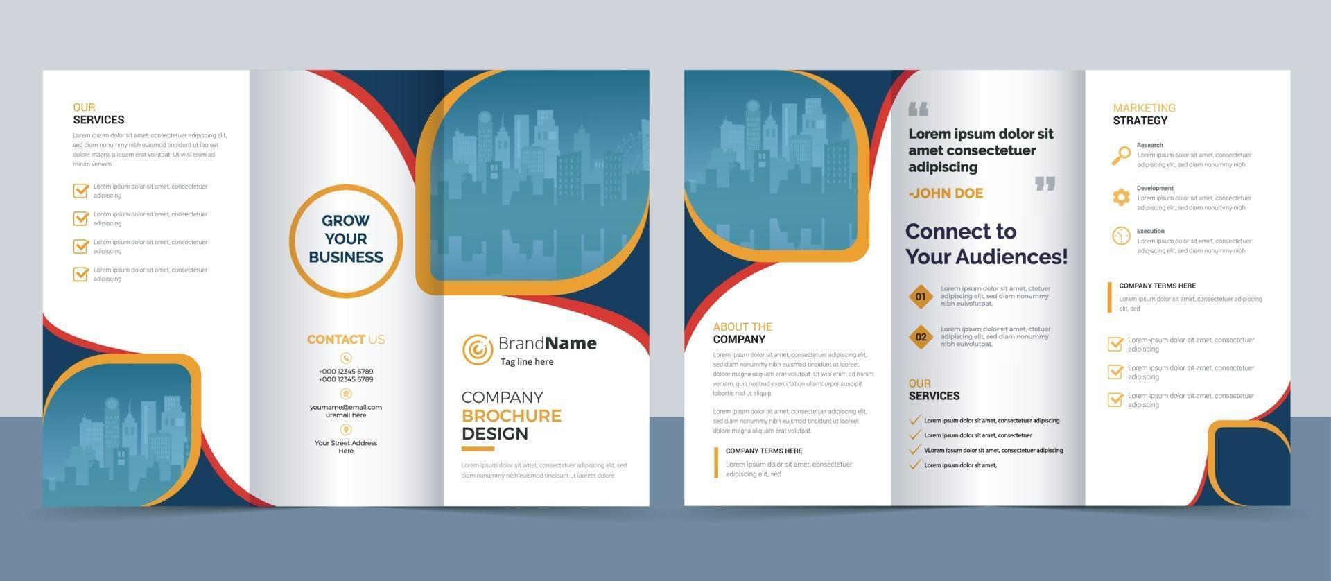 Creative corporate modern business trifold brochure template vector