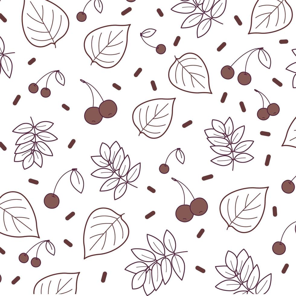 White background with many autumn foliage - Vector