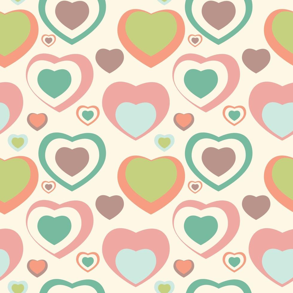 Heart Love Seamless Pattern Background Vector Illustration