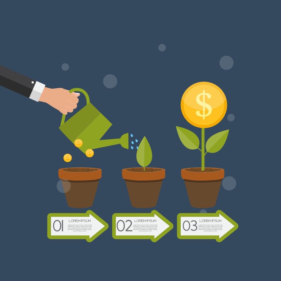 Money Tree, Financial Growth Flat Concept Vector Illustration