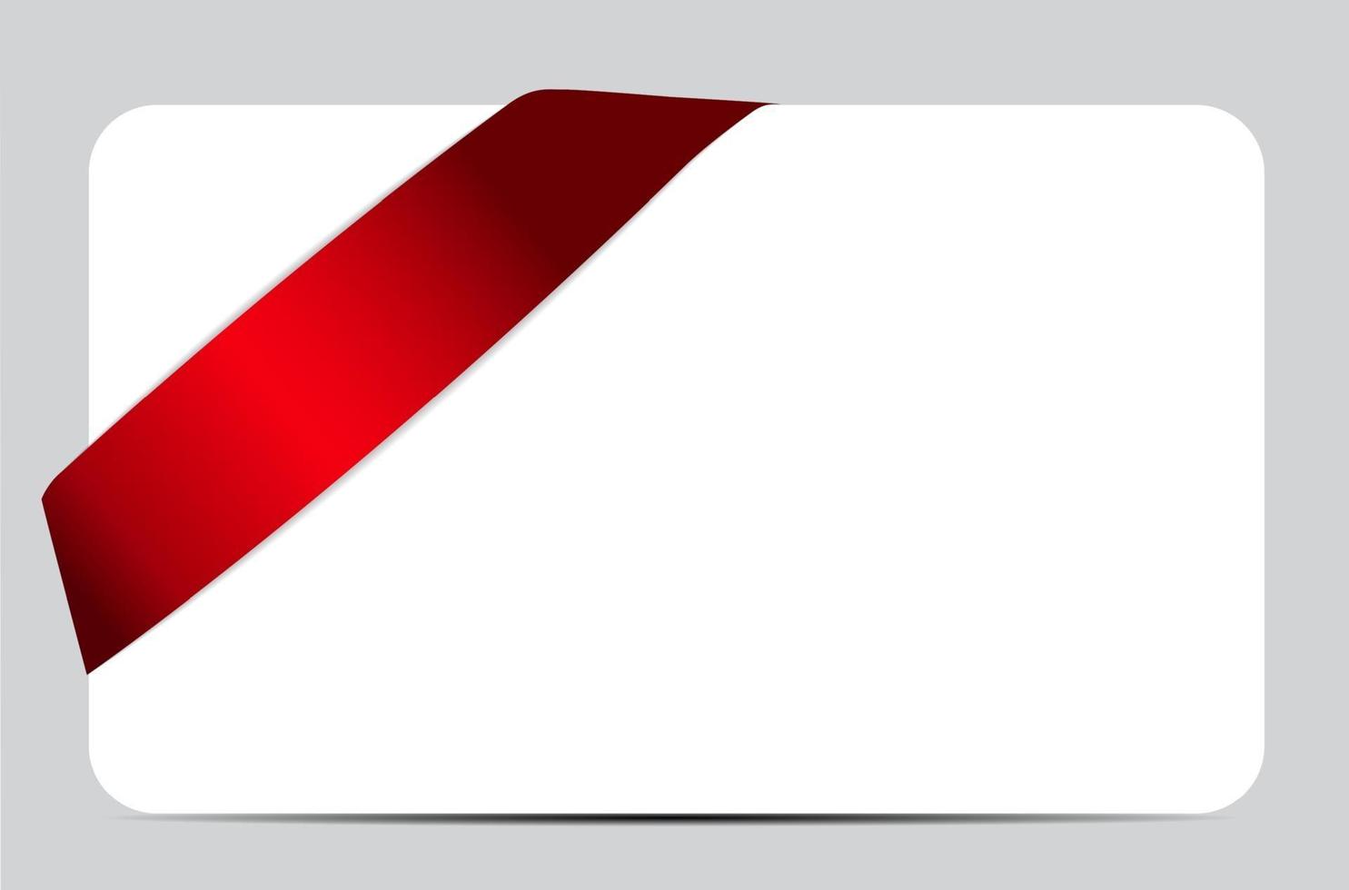 Gift Card with Red Ribbon. Vector illustration