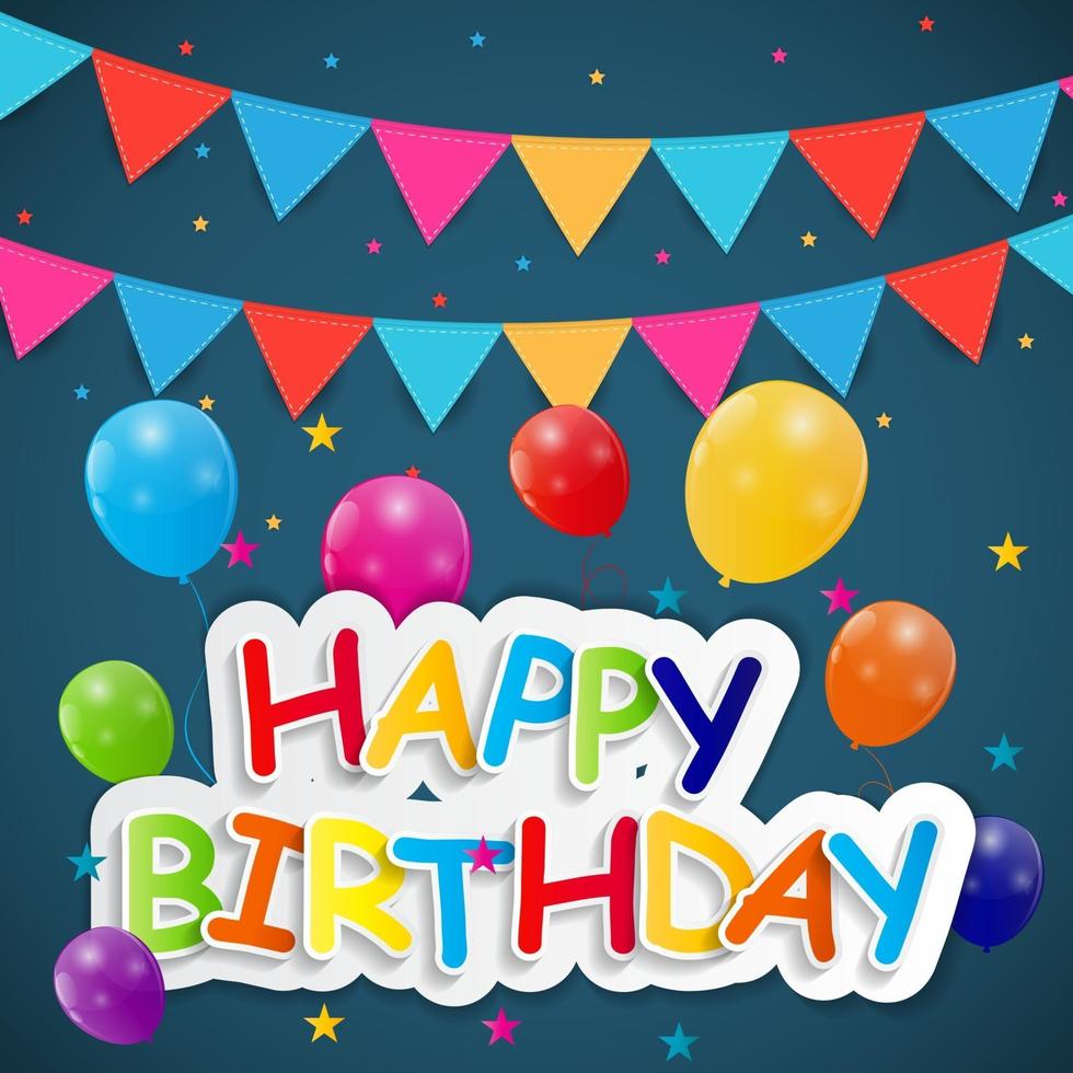 Party Background with Flags Vector Illustration.