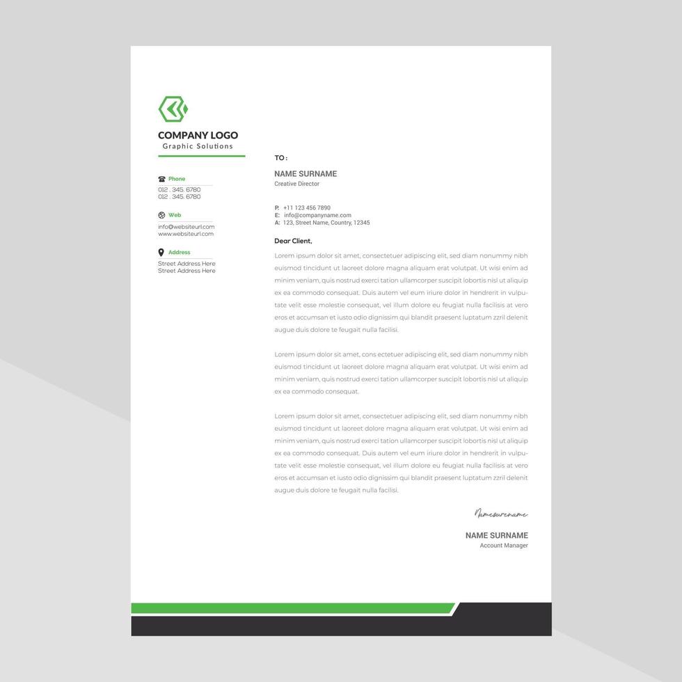 Elegant letterhead template design in minimalist style Free Vector