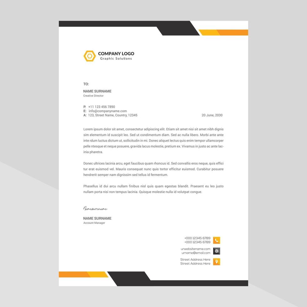 Elegant letterhead template design in minimalist style Free Vector