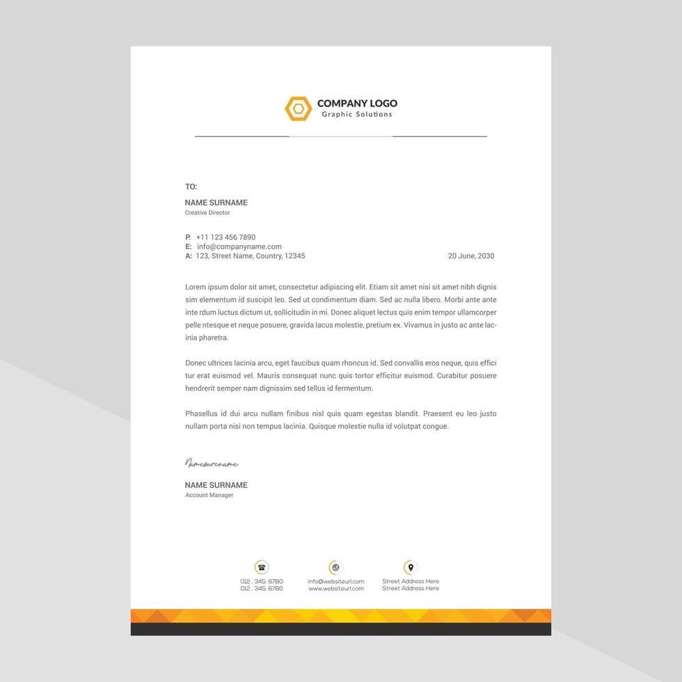 Elegant letterhead template design in minimalist style Free Vector