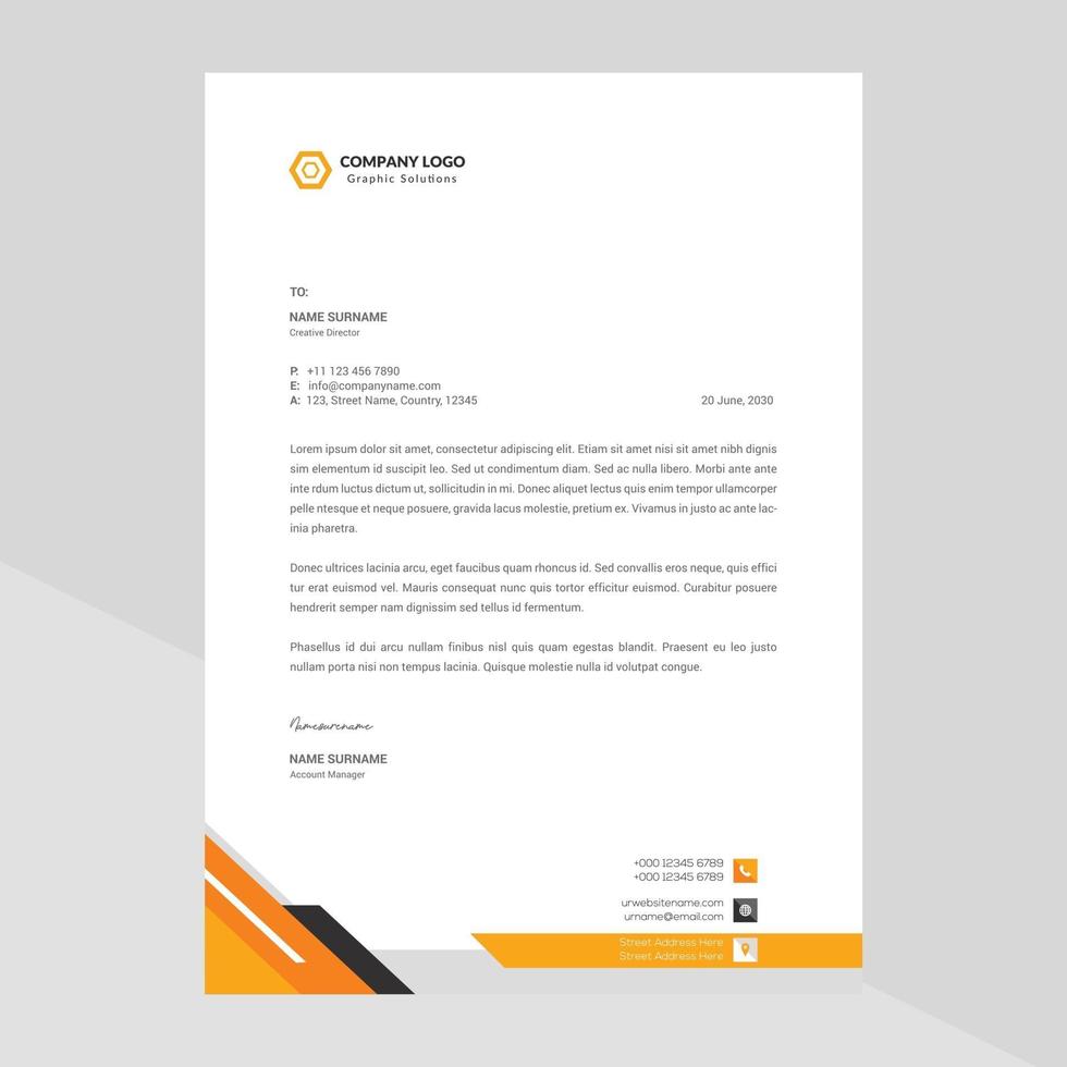 Elegant letterhead template design in minimalist style Free Vector