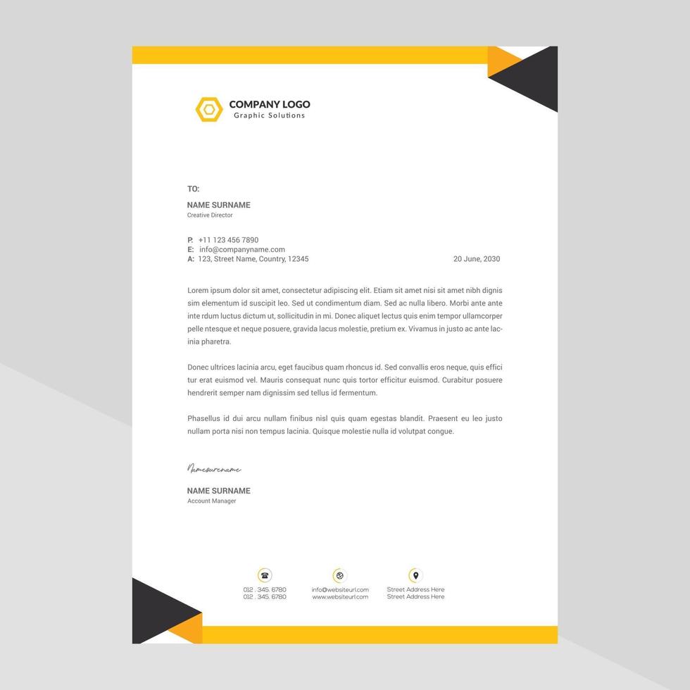 Elegant letterhead template design in minimalist style Free Vector