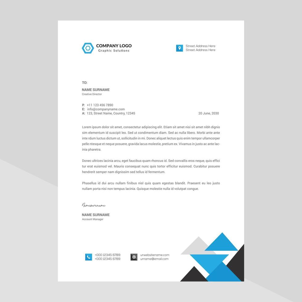 Elegant letterhead template design in minimalist style Free Vector