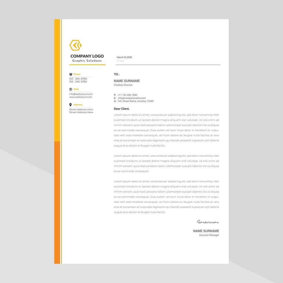 Elegant letterhead template design in minimalist style Free Vector