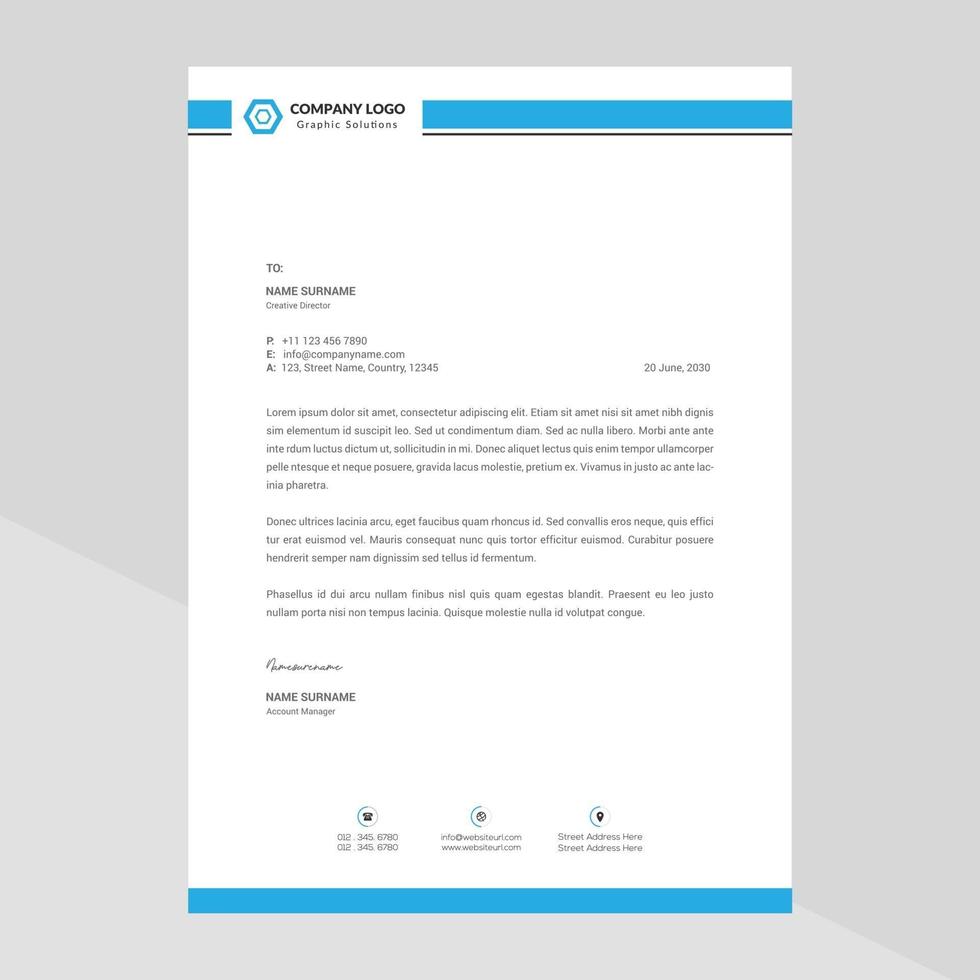 Elegant letterhead template design in minimalist style Free Vector