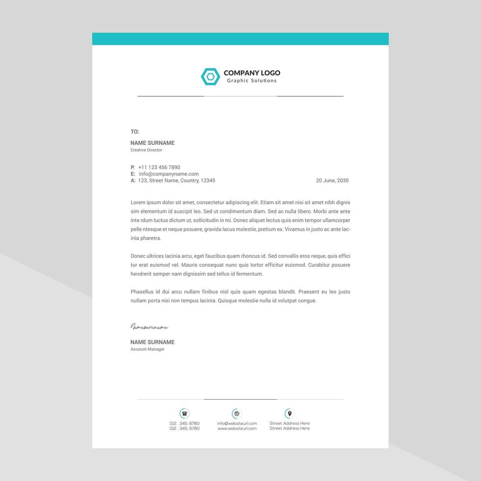 Elegant letterhead template design in minimalist style Free Vector