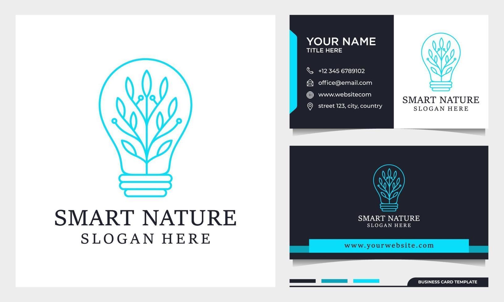 Bulb Beauty logo design illustration and business card template vector