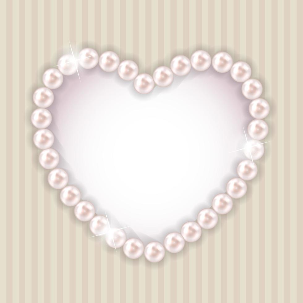 Fondo de ilustración de vector de corazón de perla