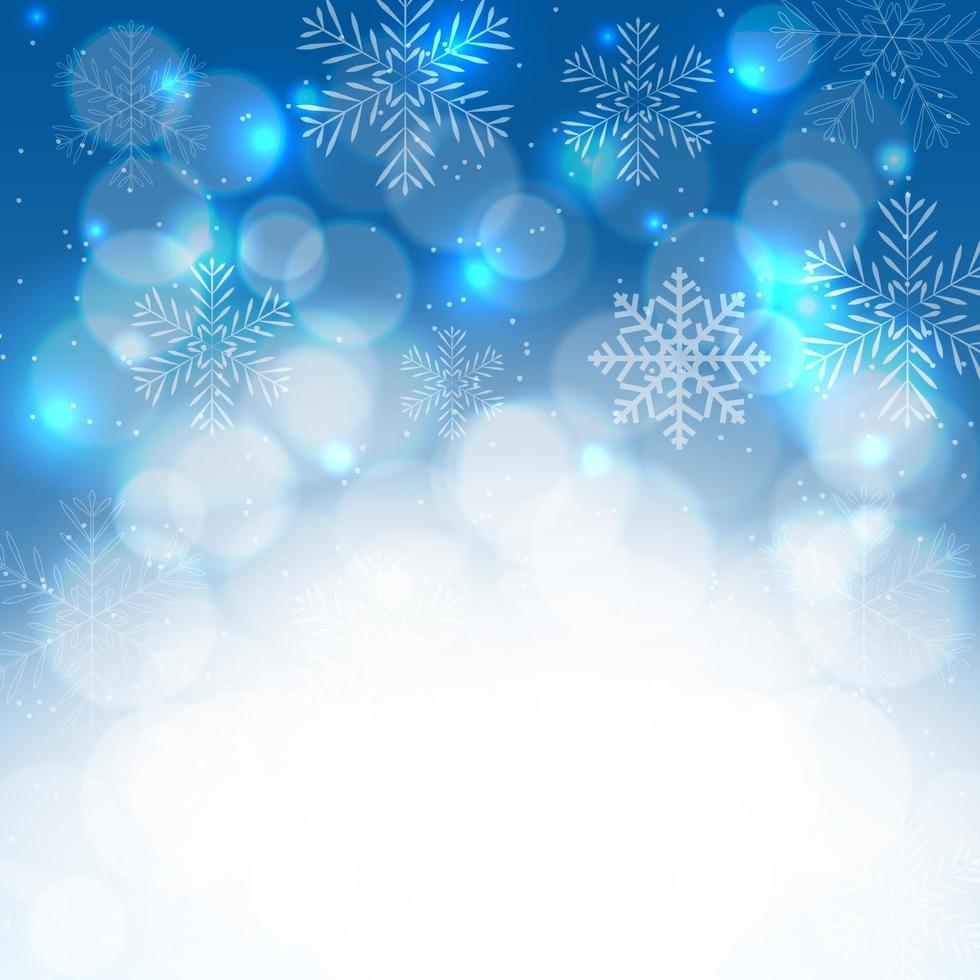 Christmas and New Year Background with Snow, Snowflakes vector