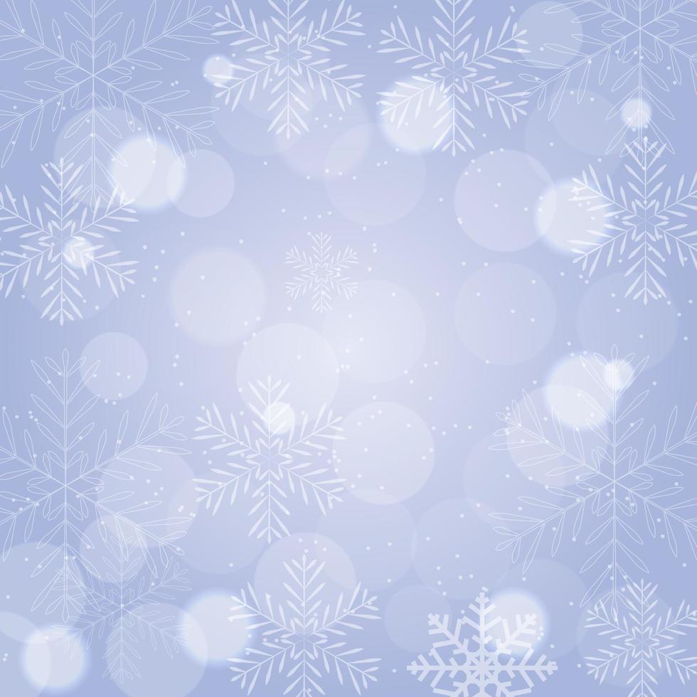 Fondo de navidad y año nuevo con nieve, copos de nieve. vector