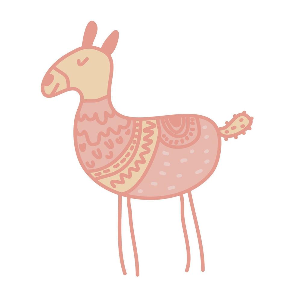 Cute dibujos animados de alpaca en vivero de diseño escandinavo vector