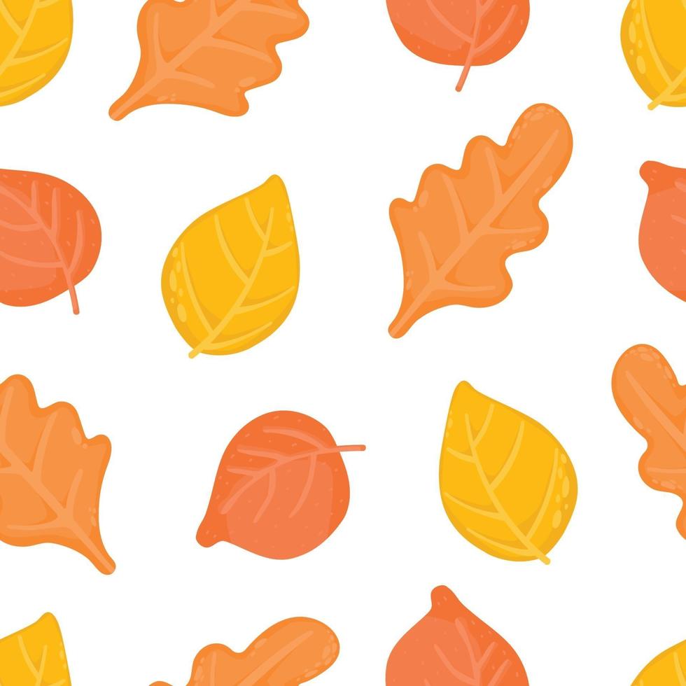 Autumn Leaves seamless pattern. vector background with plant.