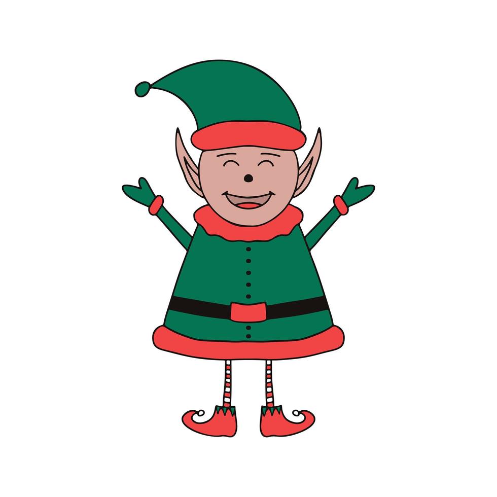 Cute cartoon Elf chracter on white background. vector