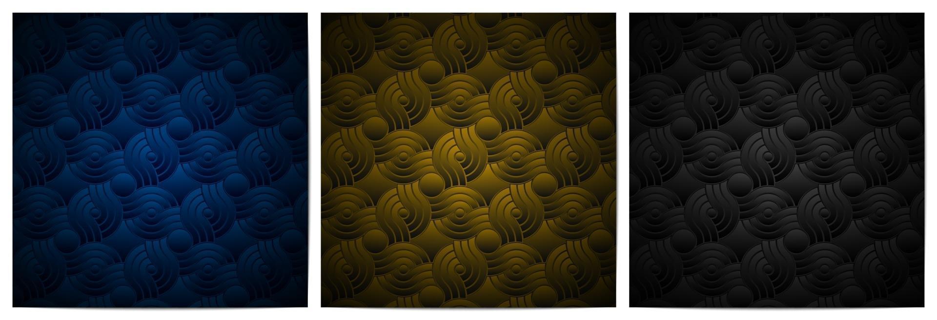 Japanese pattern circle overlapping traditional background vector