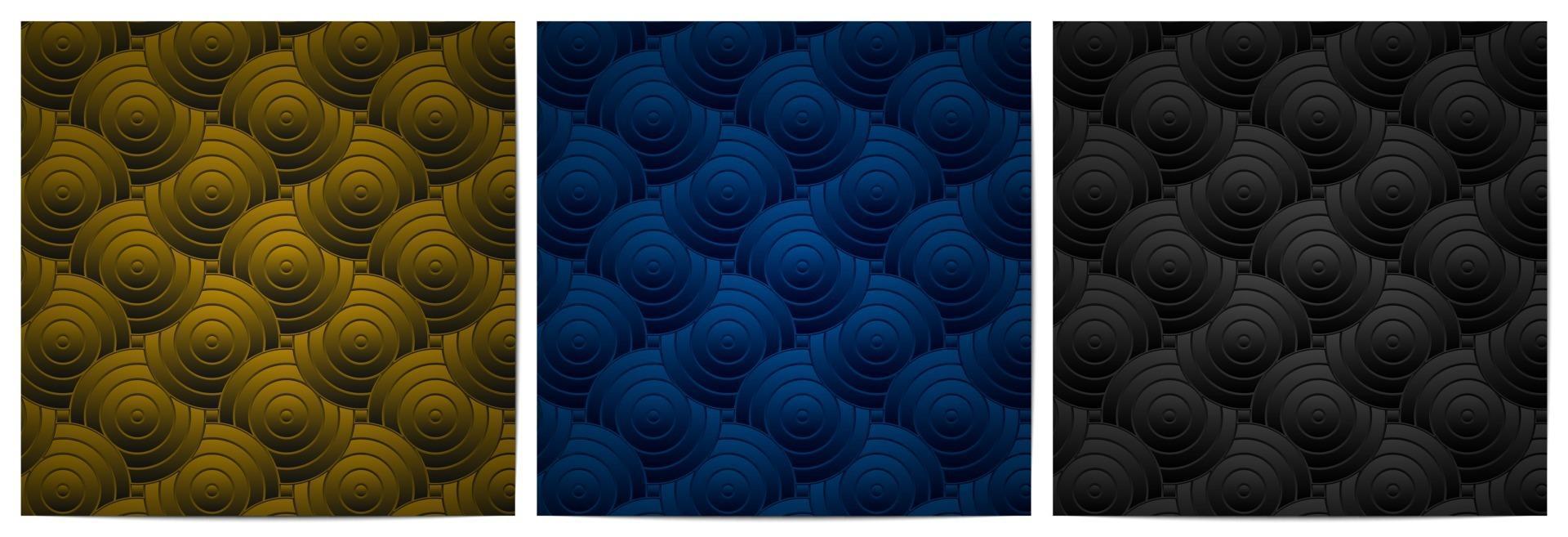 Japanese pattern circle overlapping traditional background vector